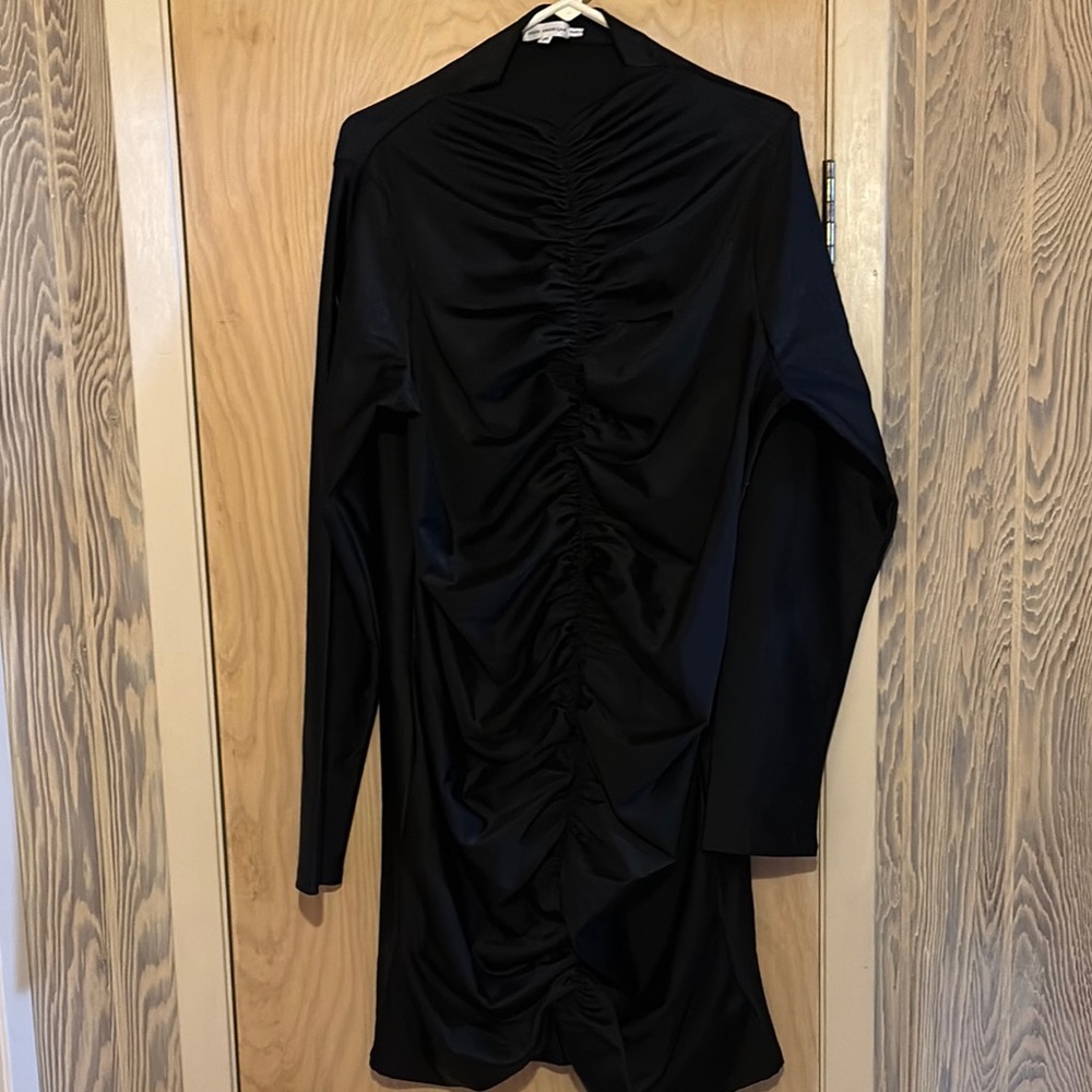 Good American Elegant Black stretchy Ruched Dress XXL NWOT